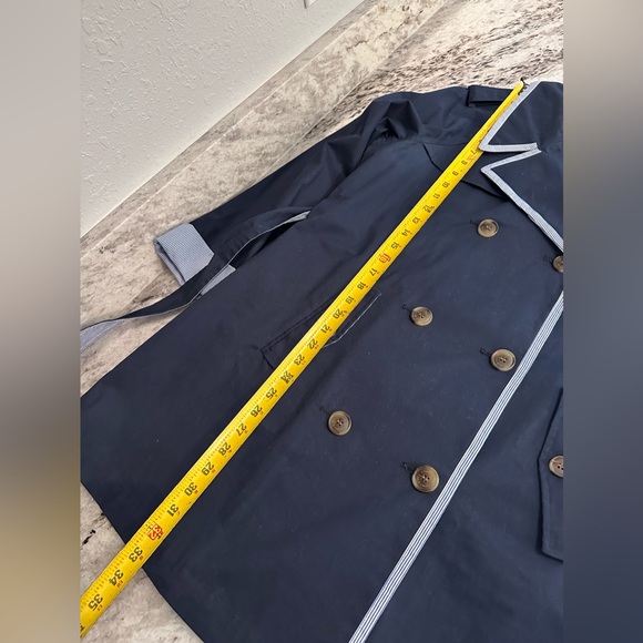 Crown & Ivy Women's Navy Blue Trench Coat Sz XL - Picture 12 of 12